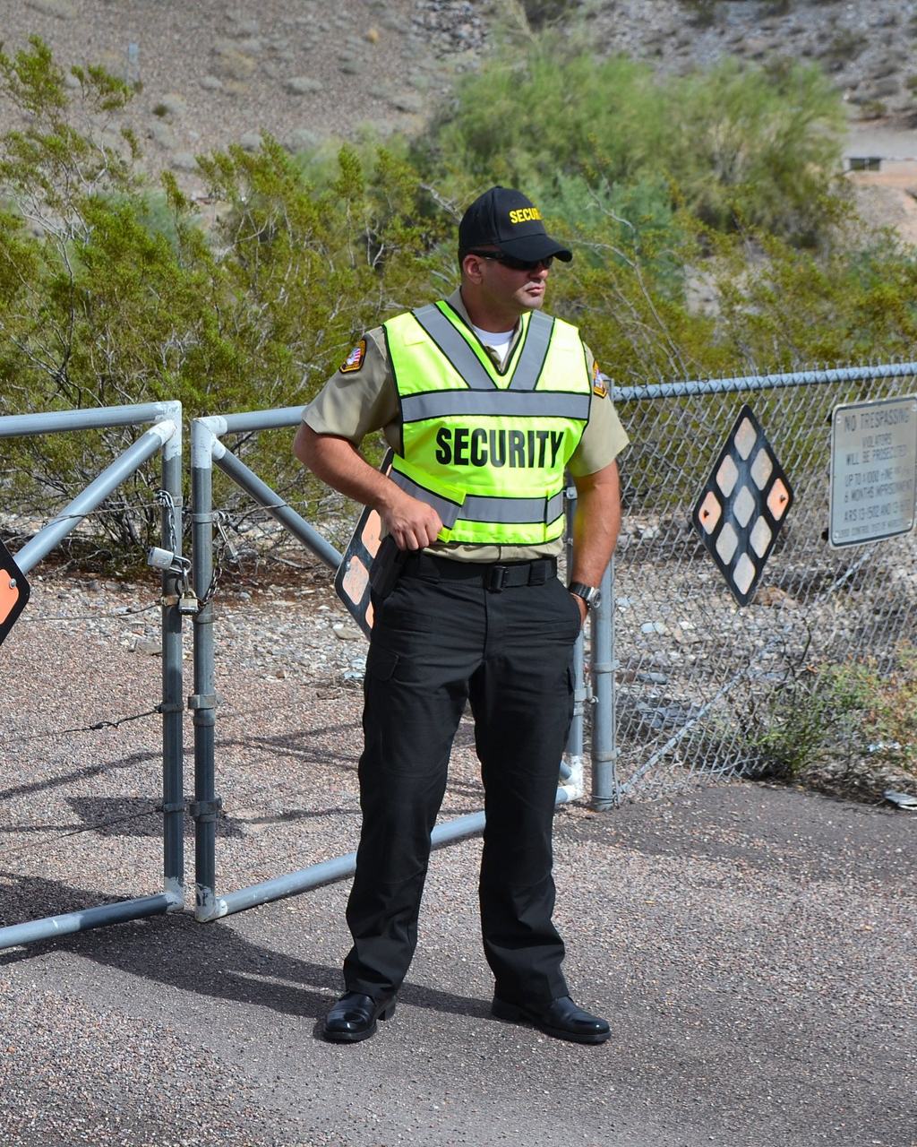 SecureOne security officer at a gate controlling access